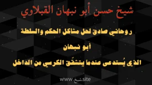 شيخ حسن أبو نبهان القبلاوي — روحاني صادق لحل مشاكل الحكم والسلطة